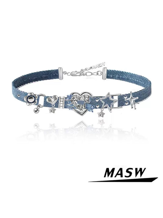Y2K Cool Denim Choker