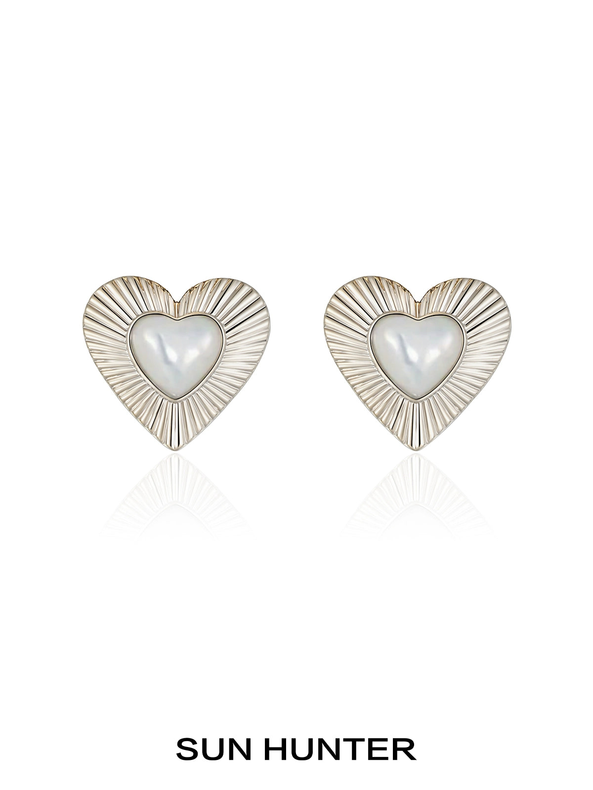 Vintage Heart Fritillary Stud Earrings