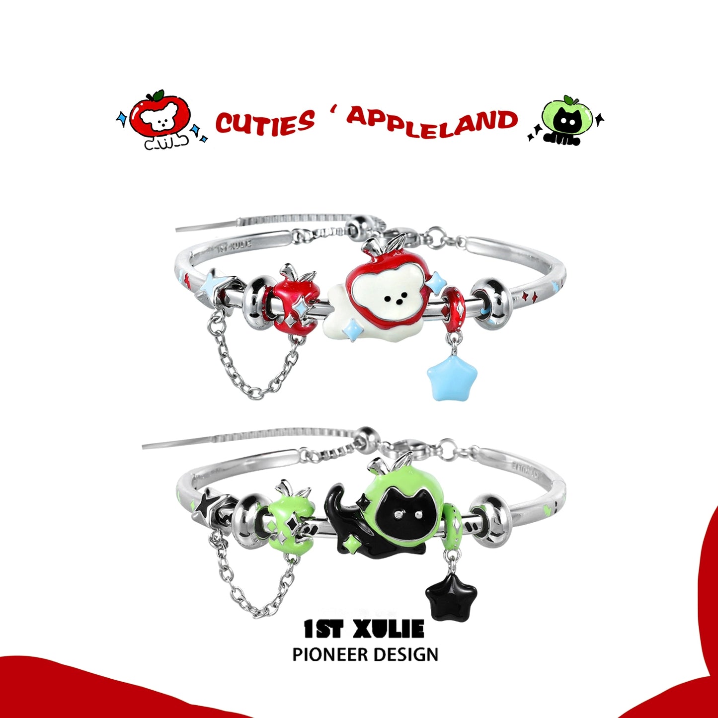 Apple Cat & Puppy Paradise Bracelet