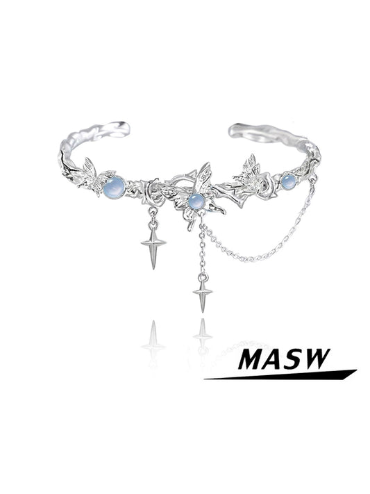 Moonstone Butterfly Tassel Bracelet