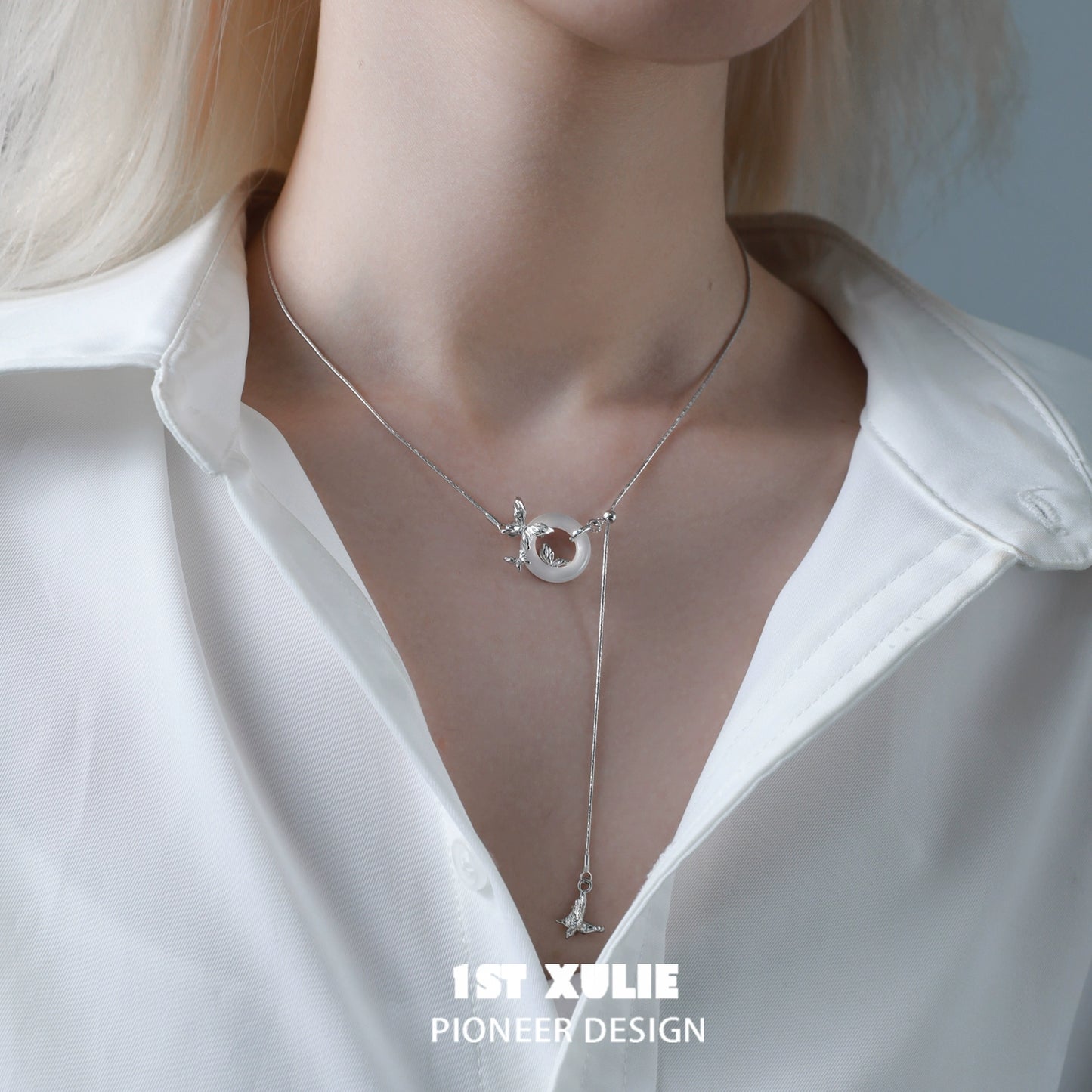 Chalcedony Butterfly Clavicle Necklace