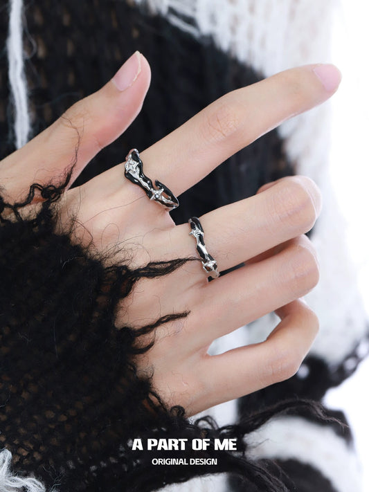 Black Galaxy Couple Rings