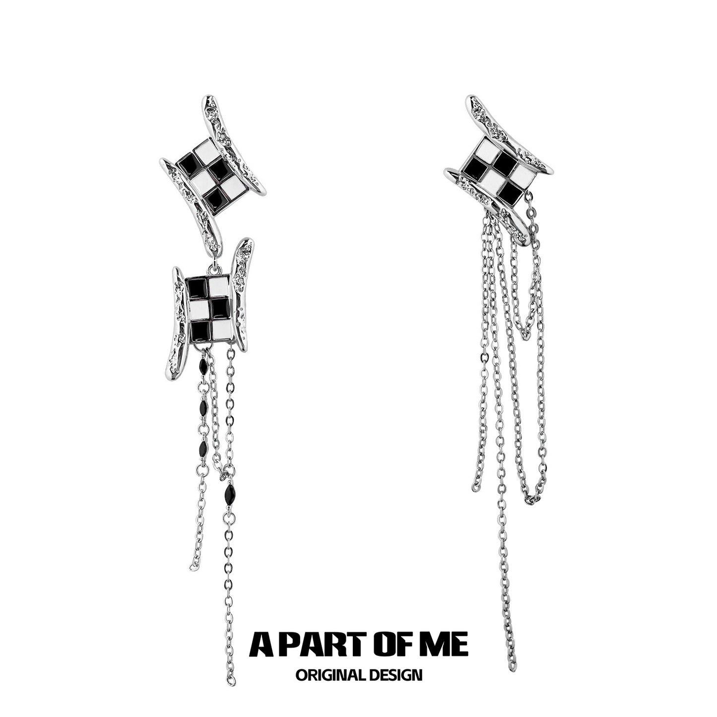 Chessboard Tassel Earrings