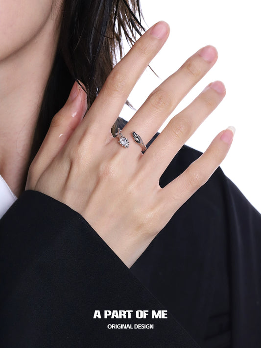 Snake Diamond Silver Ring