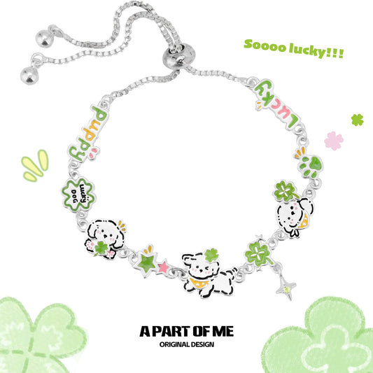 Lucky Clover Puppy Bracelet