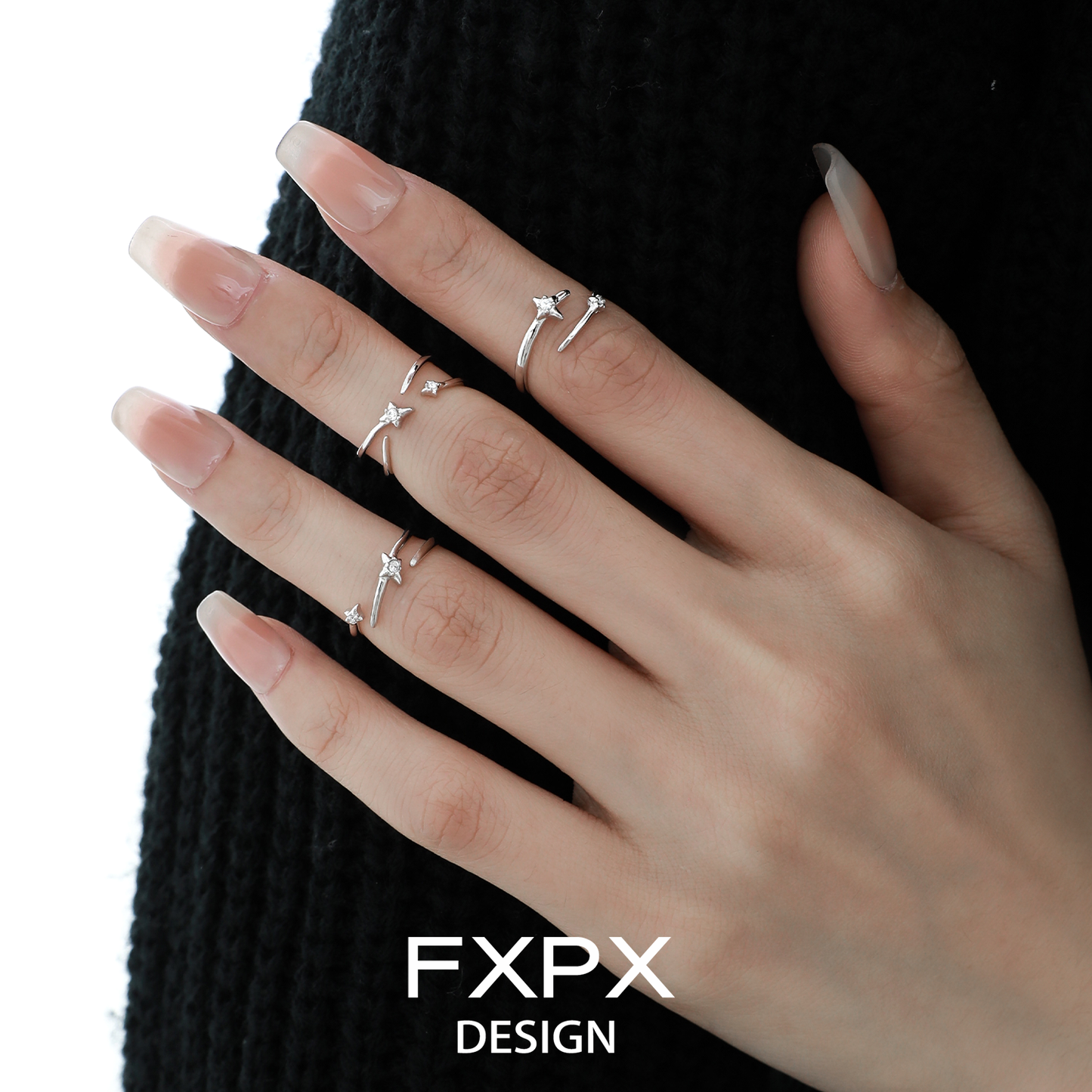 Meteor Track Silver Rings