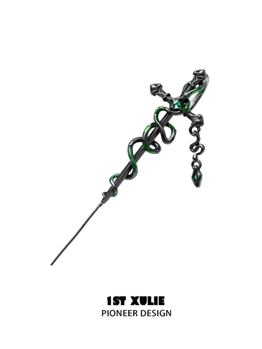 Slytherin Curse Cross Piercing Earring