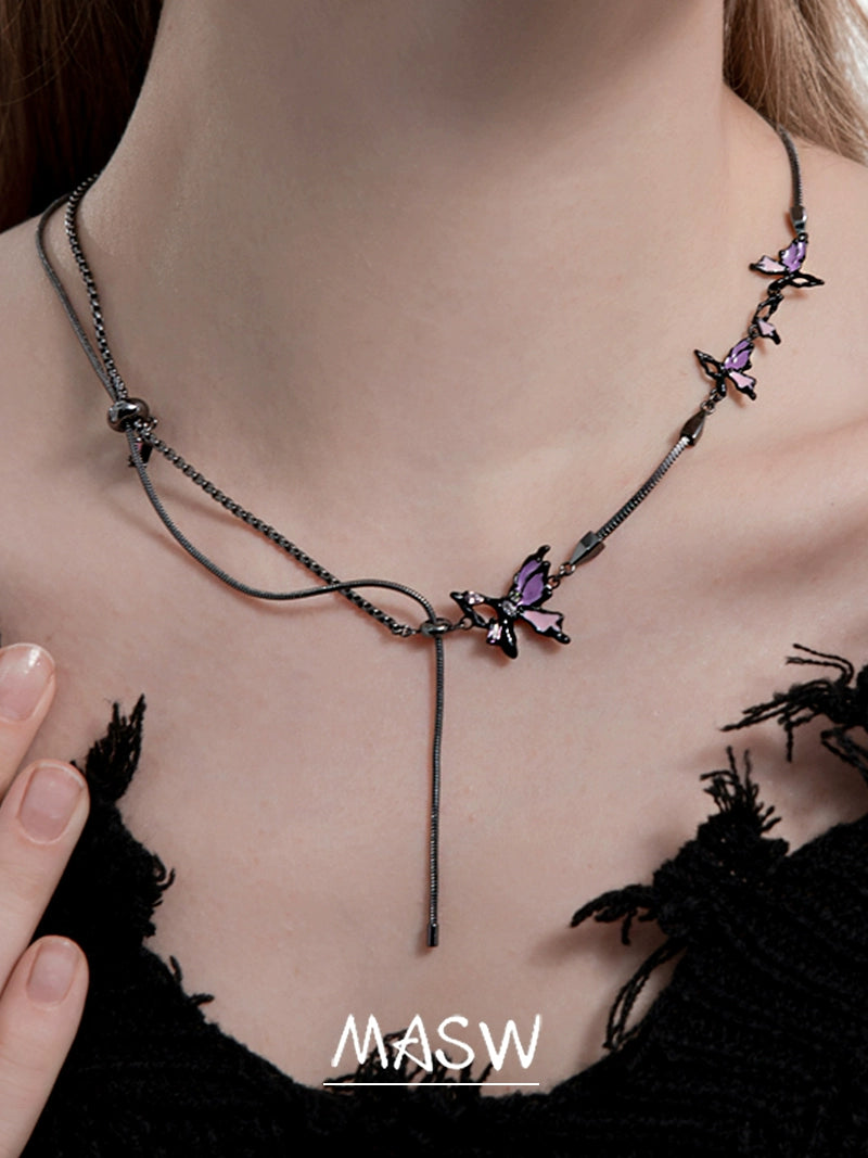 Colorful Butterfly Earrings & Necklace
