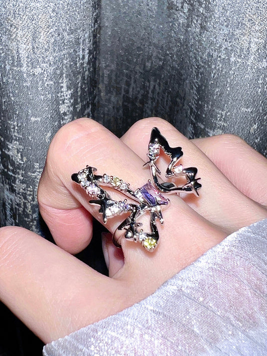 "Galaxy Butterfly" Zircon Ring
