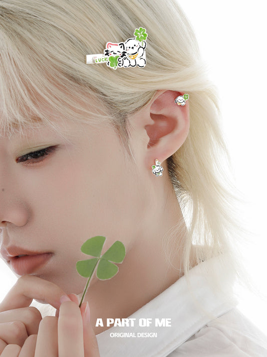 Lucky Clover Pet Hug Earrings