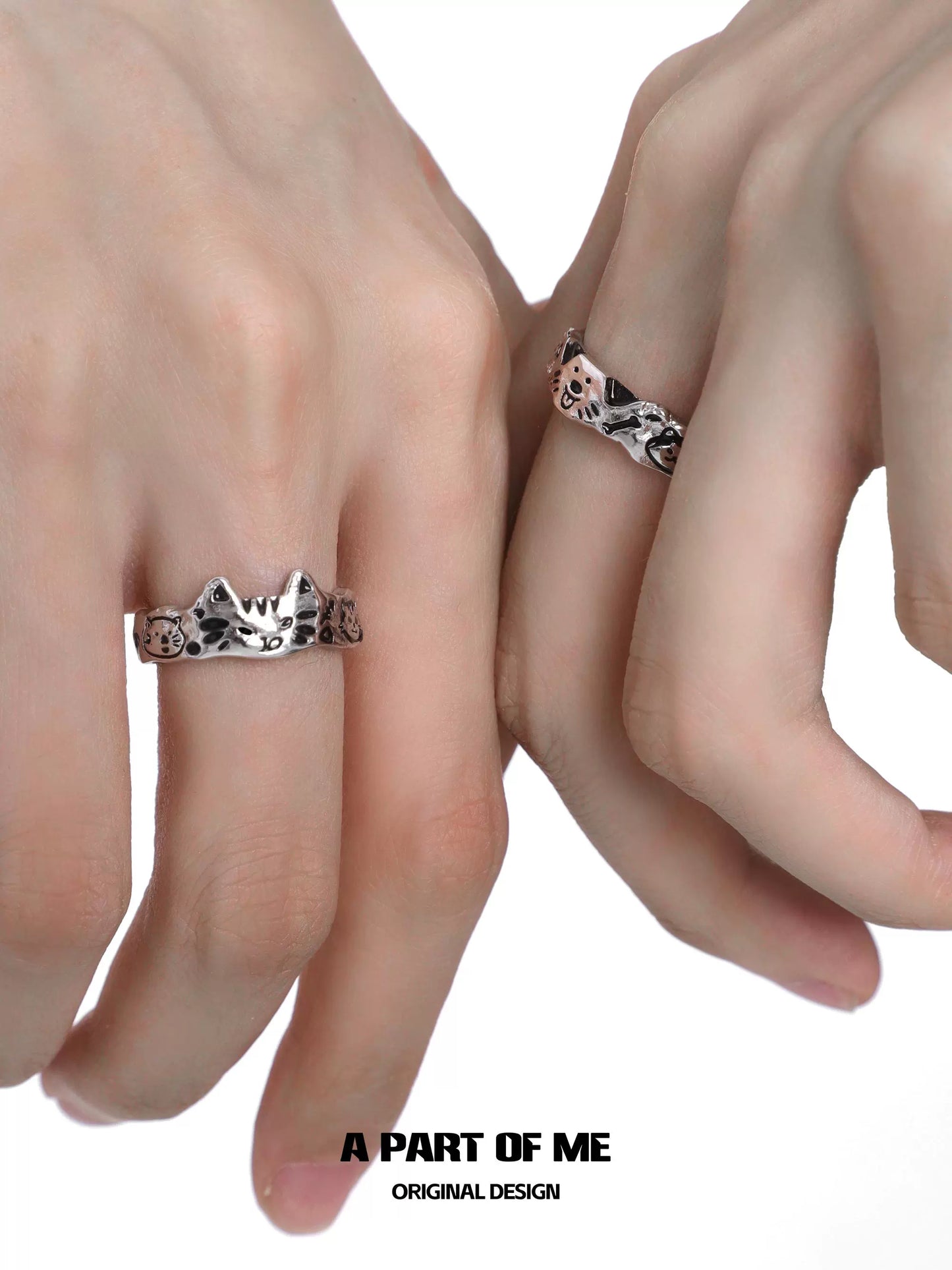 Graffiti Pet Couple Rings