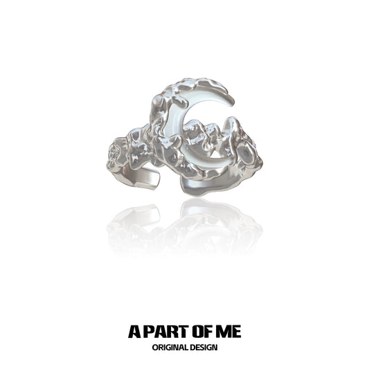 Bone Orchid Moon Ring