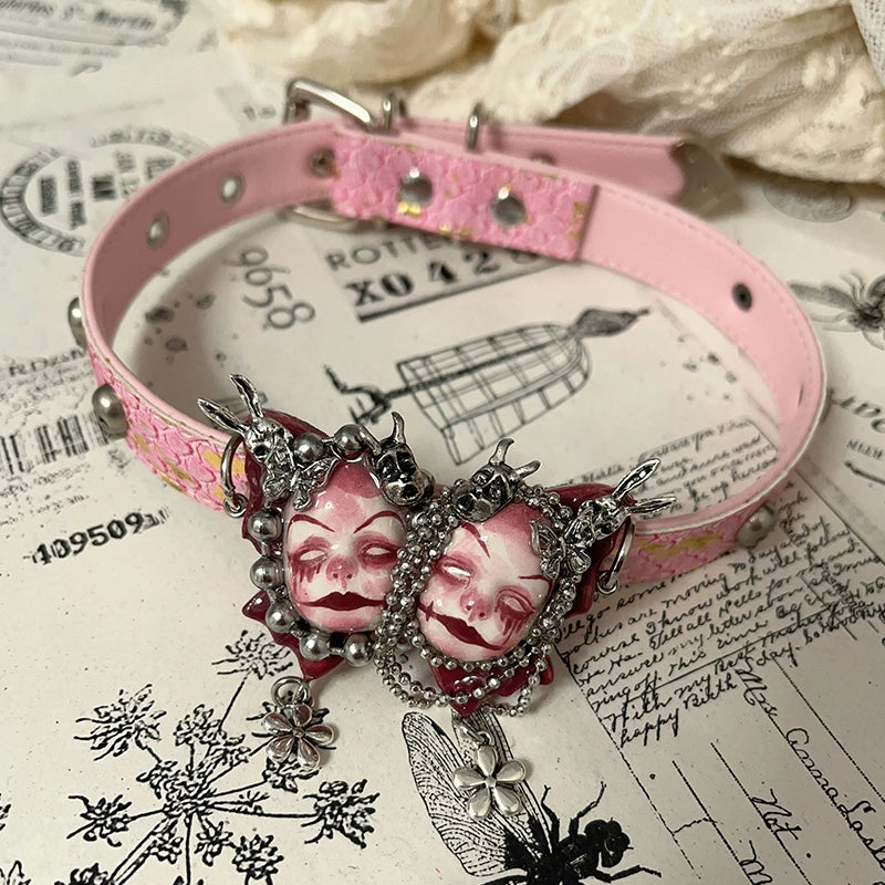 Choker-Ersan Tongsheng original Chinese punk niche design collarbone chain choker neck chain retro doll dark necklace