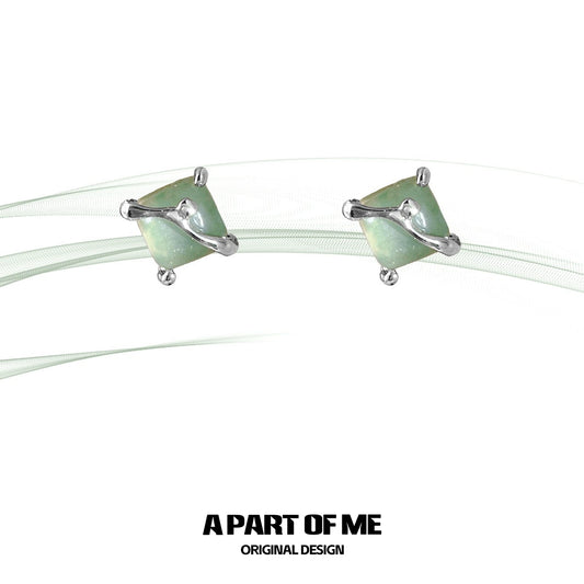 Chinese Dongling Jade Earrings