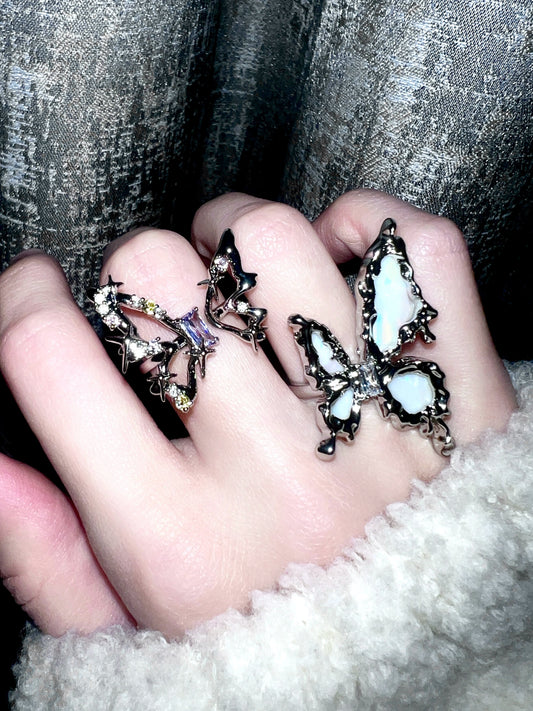"Galaxy Butterfly" Zircon Ring