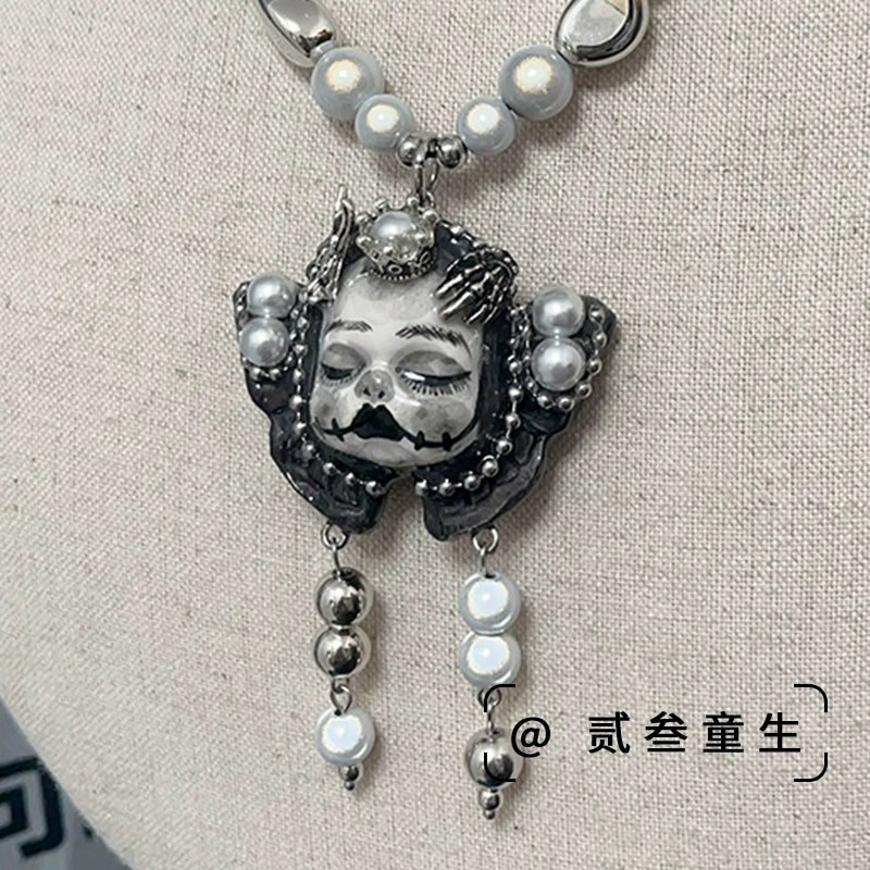 Necklaces-Ersan Tongsheng Original Design Handmade Spice Girl Dark Butterfly Decadent Wind Doll Niche Millennium Subculture Necklace