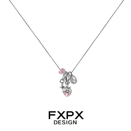 Y2K Sweet Pink Strawberry Necklace
