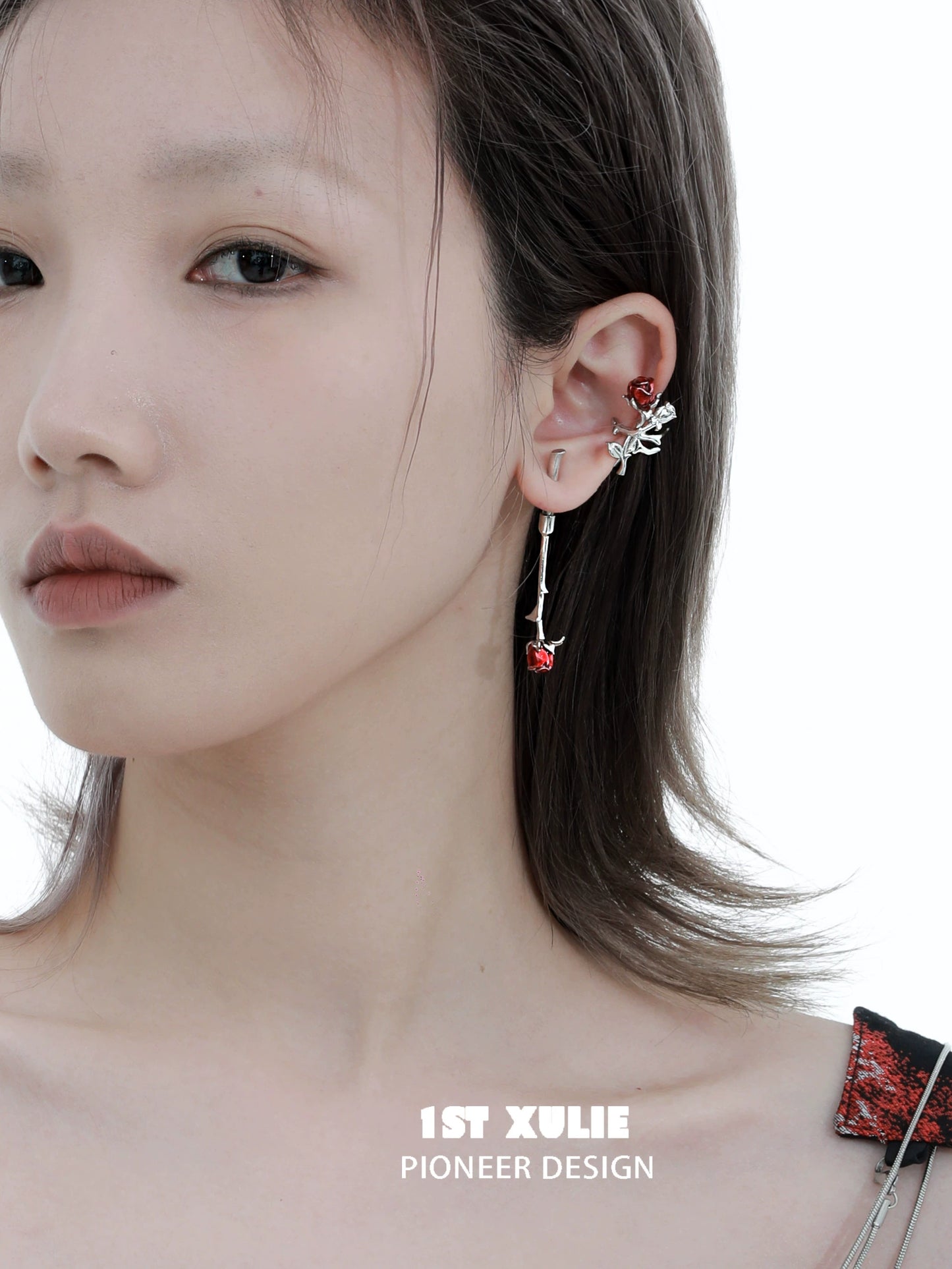 Y2K Rose Bloom Silver Earrings