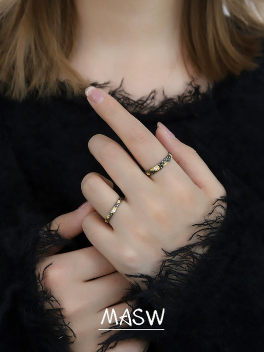 Retro Black Gold Ring