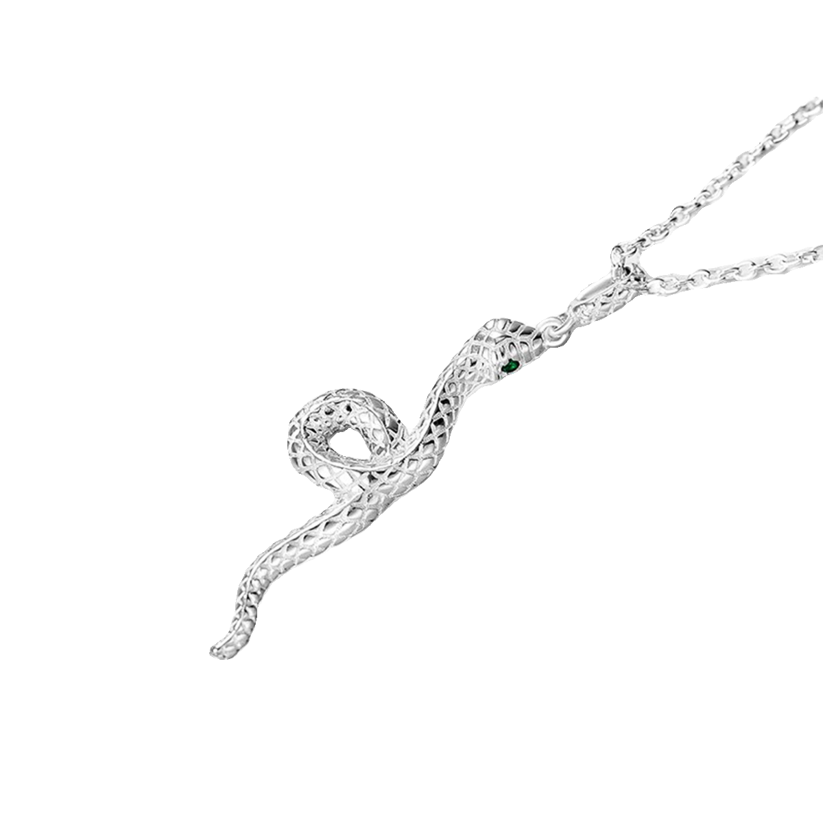 Y2K Agile Silver Snake Necklace