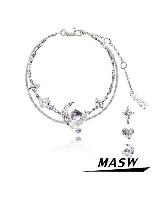 Starry Sky Purple Moon Bracelet