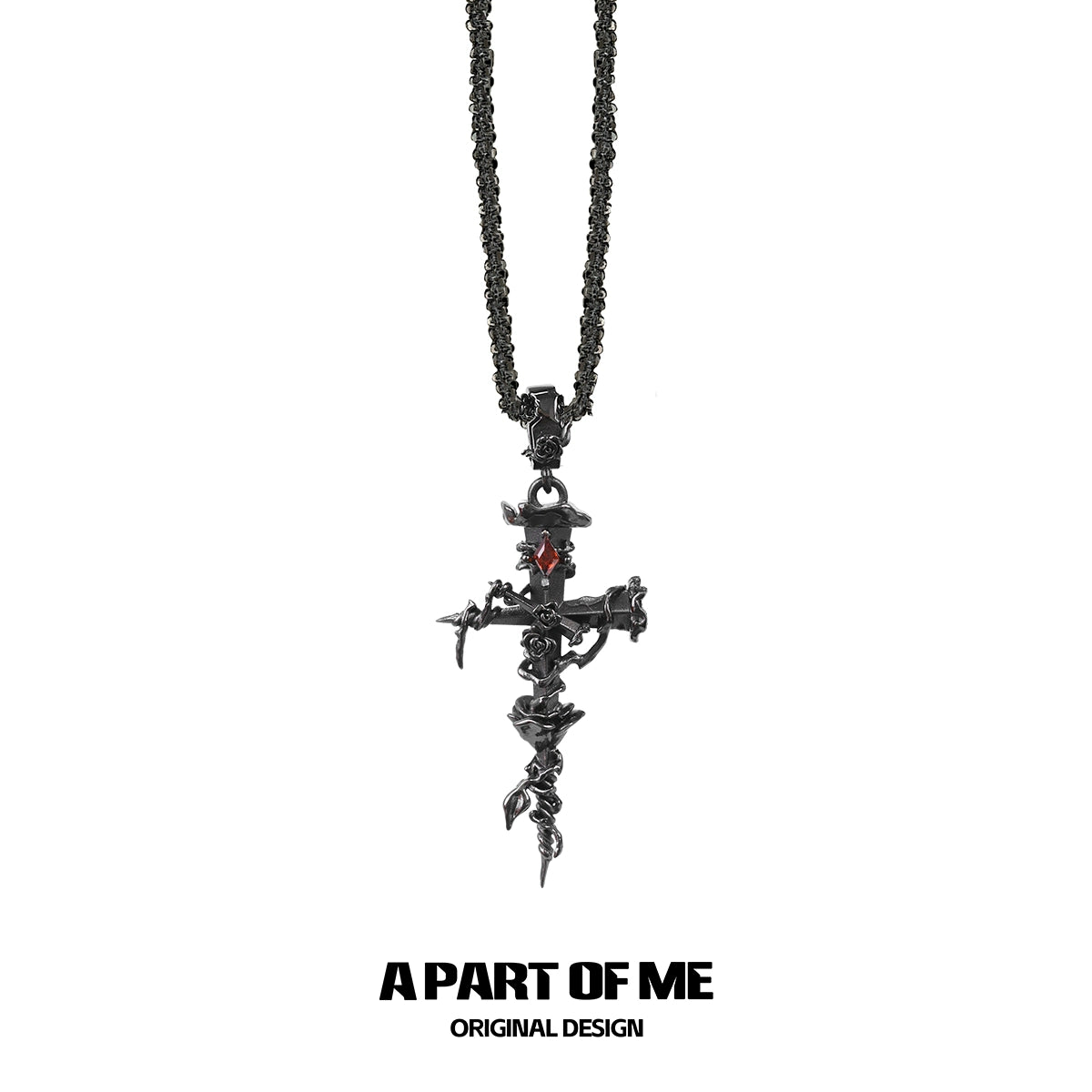 Thorned Rose Sword Necklace