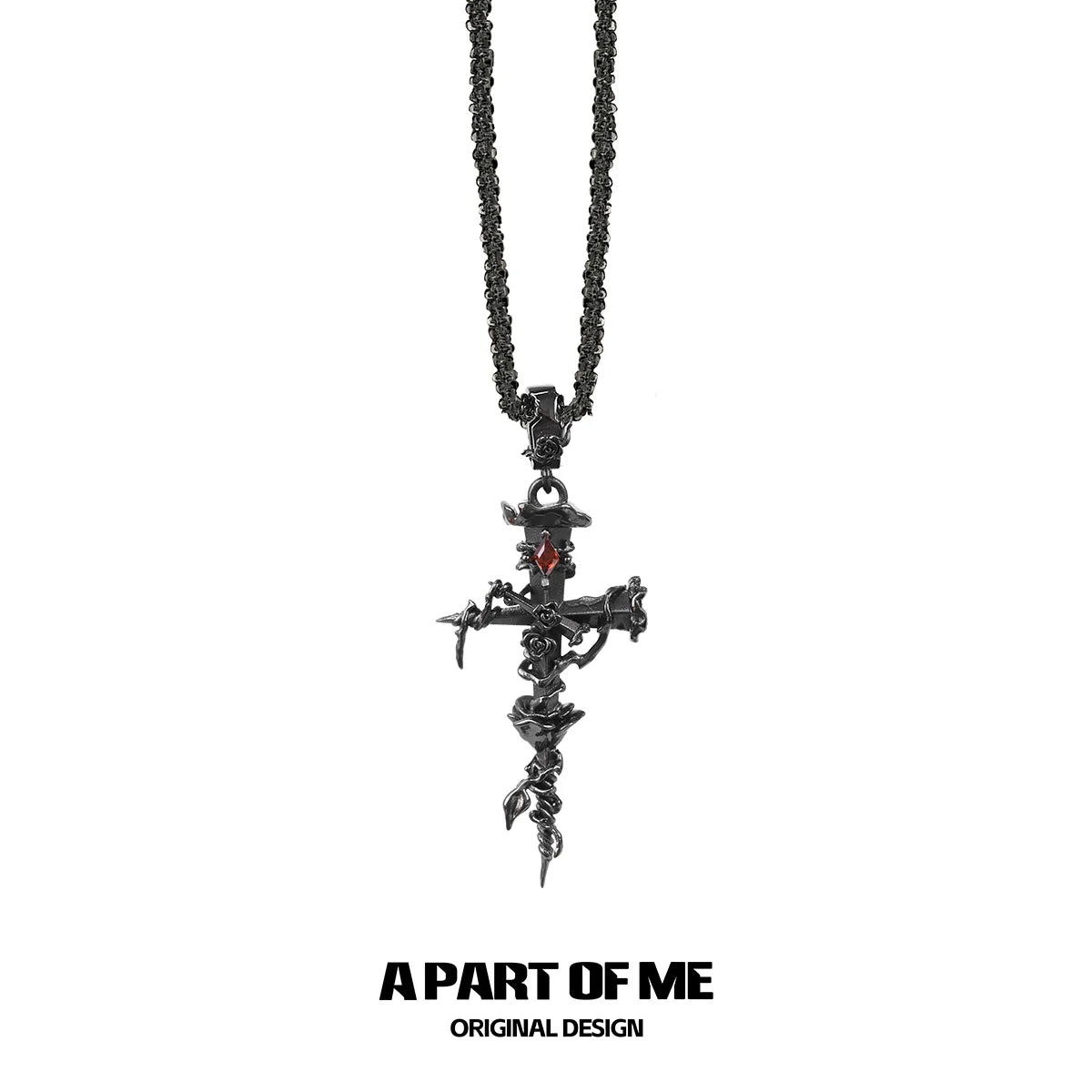 Thorned Rose Sword Necklace