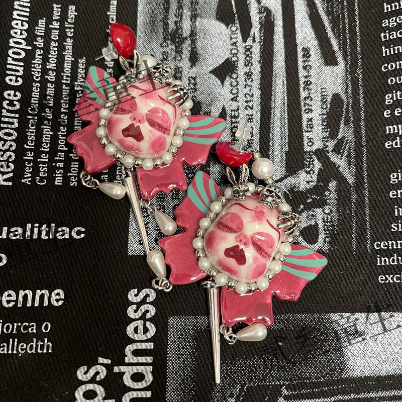 Earrings & Ear Cuffs-Two Three Children's Original Handmade Spice Girls Niche Design Sense Millennium Subculture Girls Earrings Earrings Design