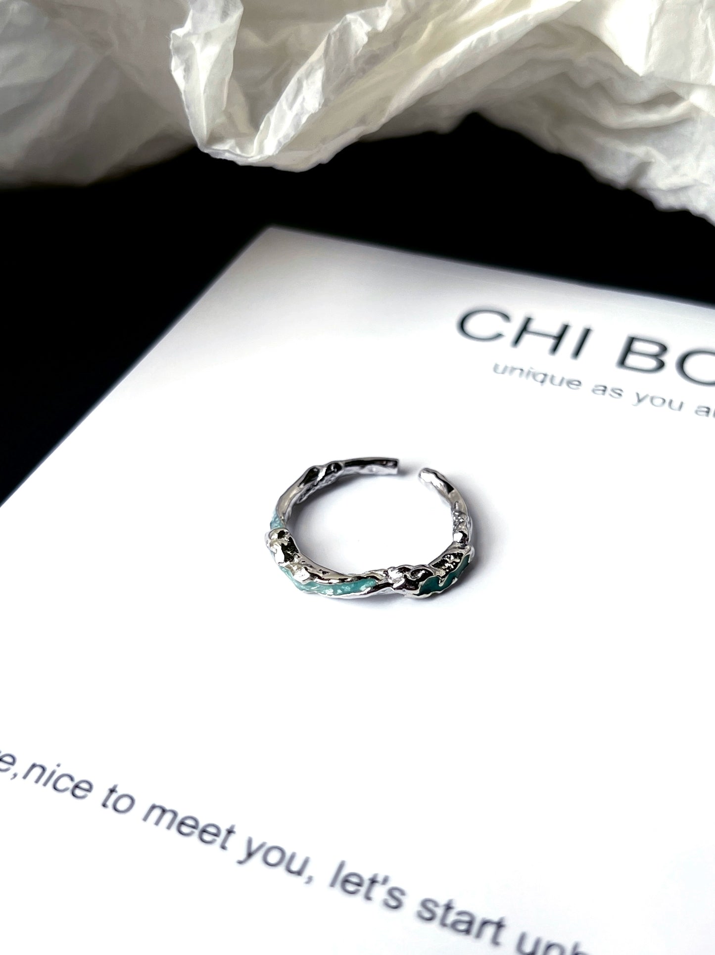"River of Freedom" Blue Ring