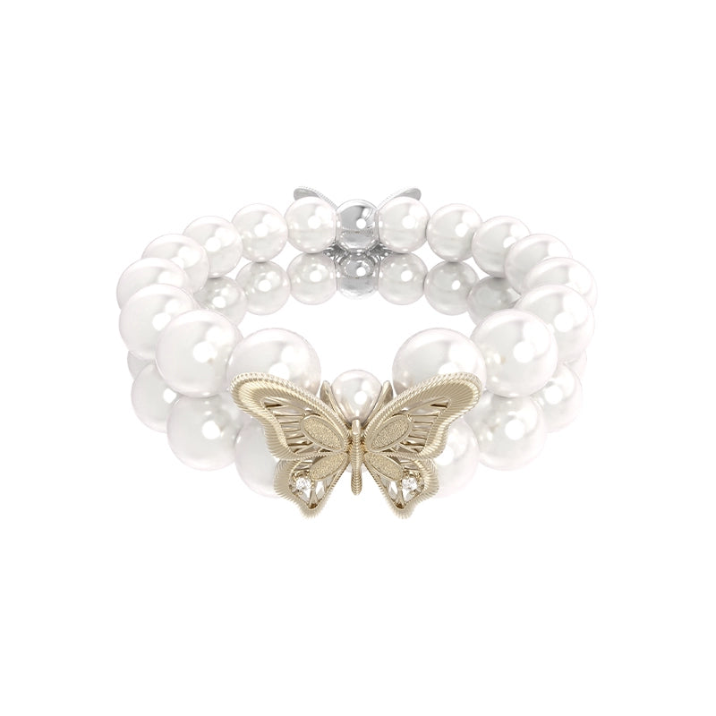 Lace Butterfly Pearl Bracelet
