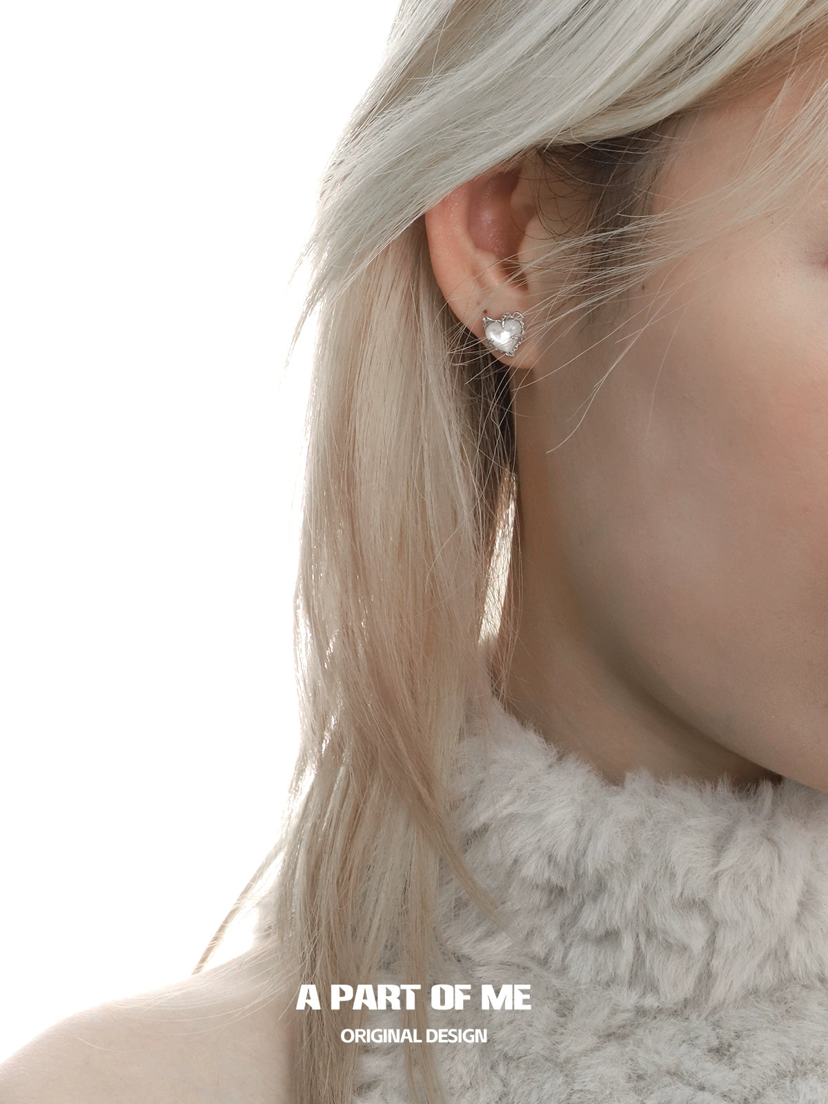 White Butterfly Love Stud Earrings