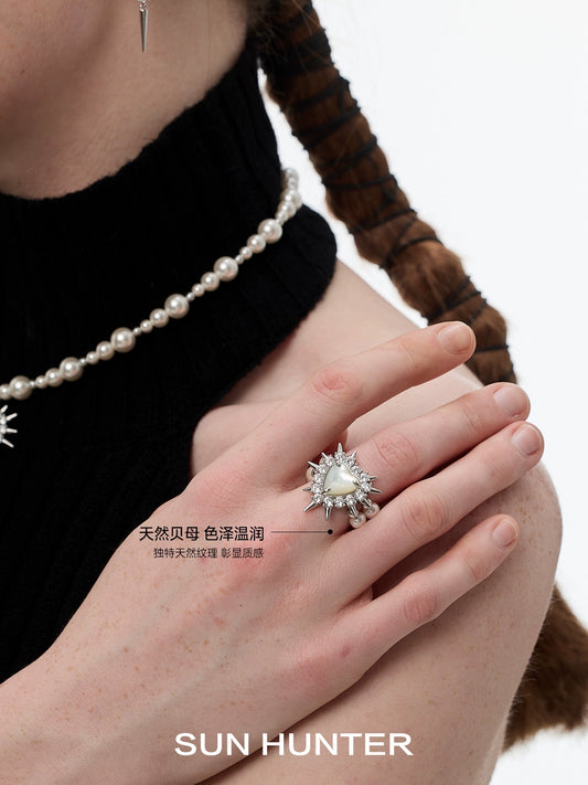 Y2K Pearl Rivet Ring