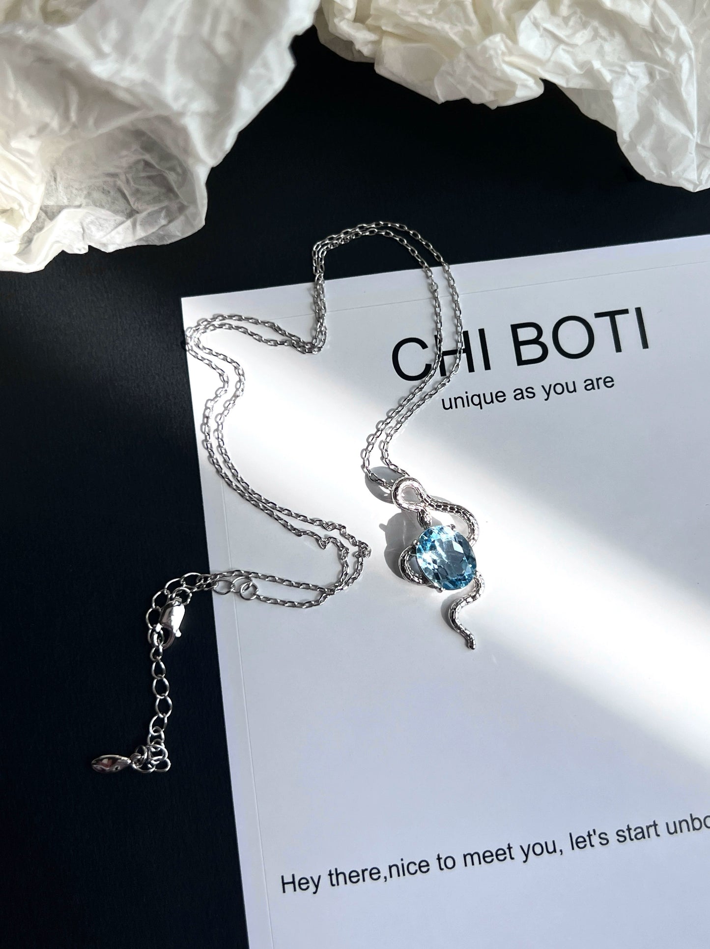 "Glazed Mirror" Topaz Necklace