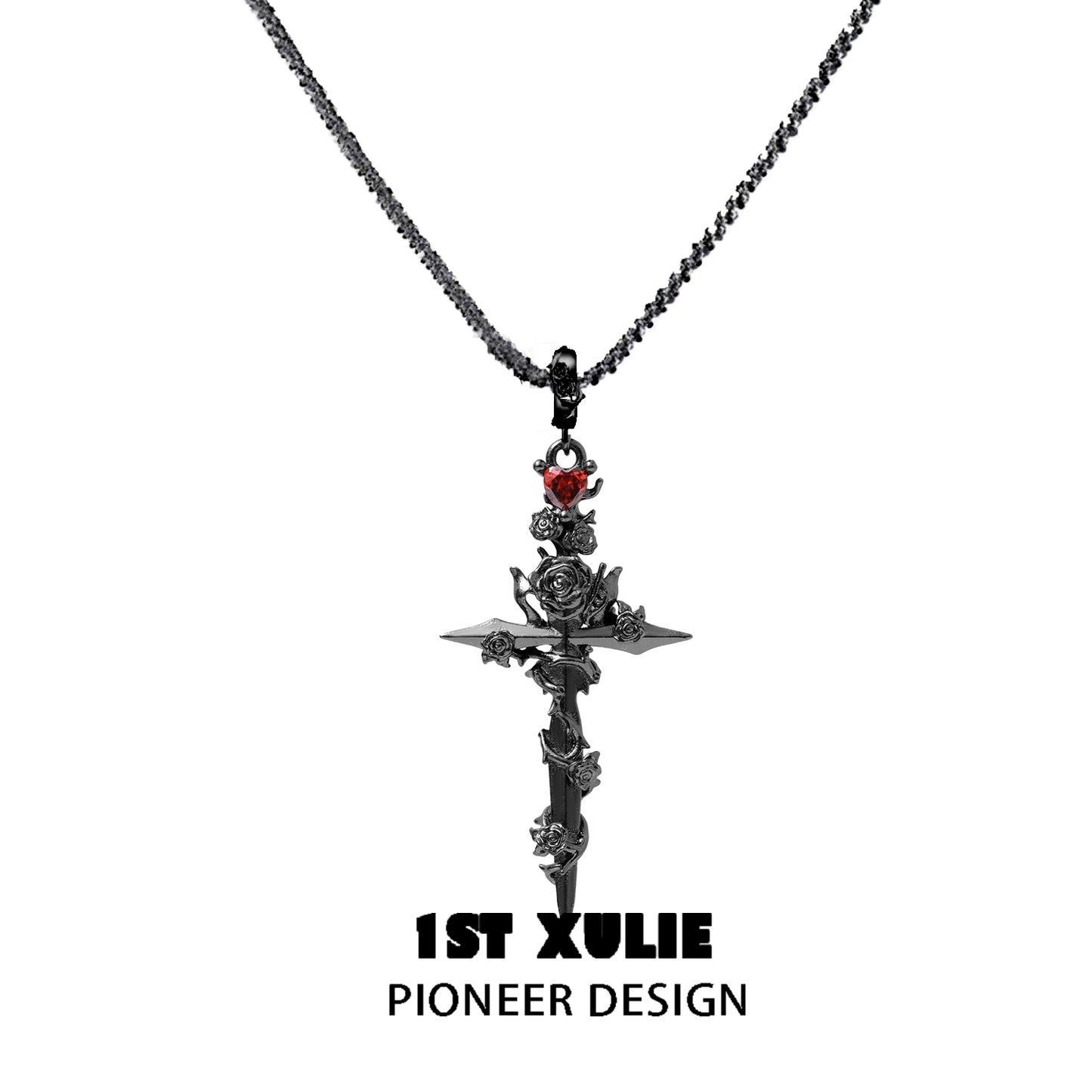 Diablo Rose Cross Necklace