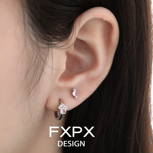 Pink Candy Cat Paw Earrings