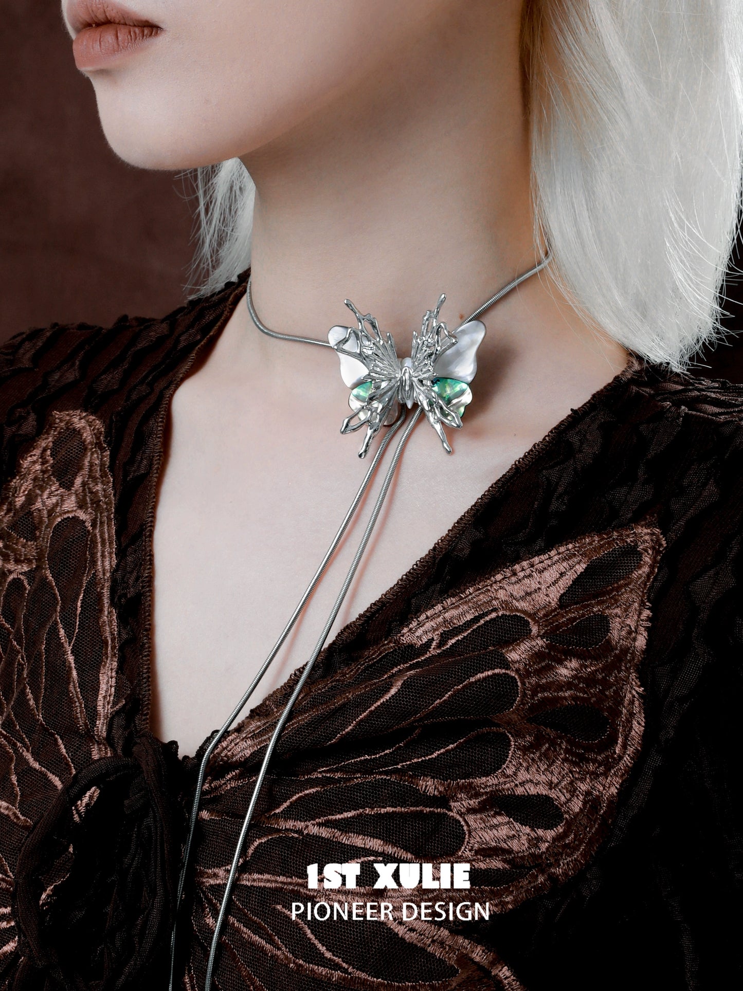 Y2K Steampunk Butterfly Necklace
