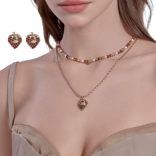 Strawberry Bead Necklace