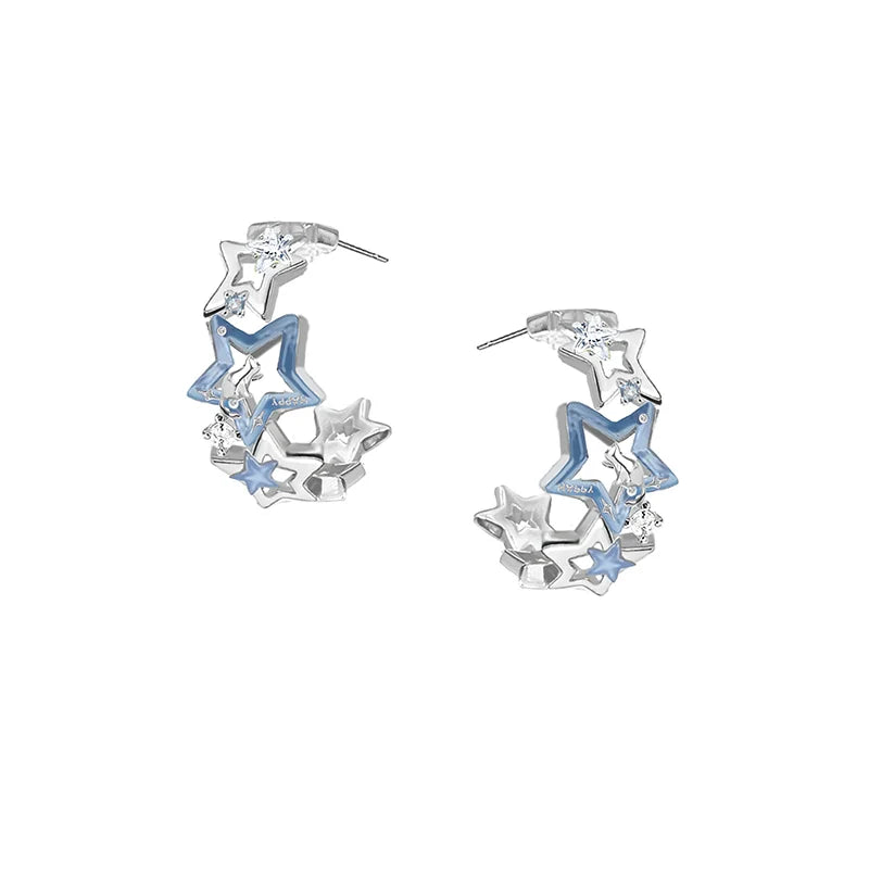 Mystic Blue Star Earrings