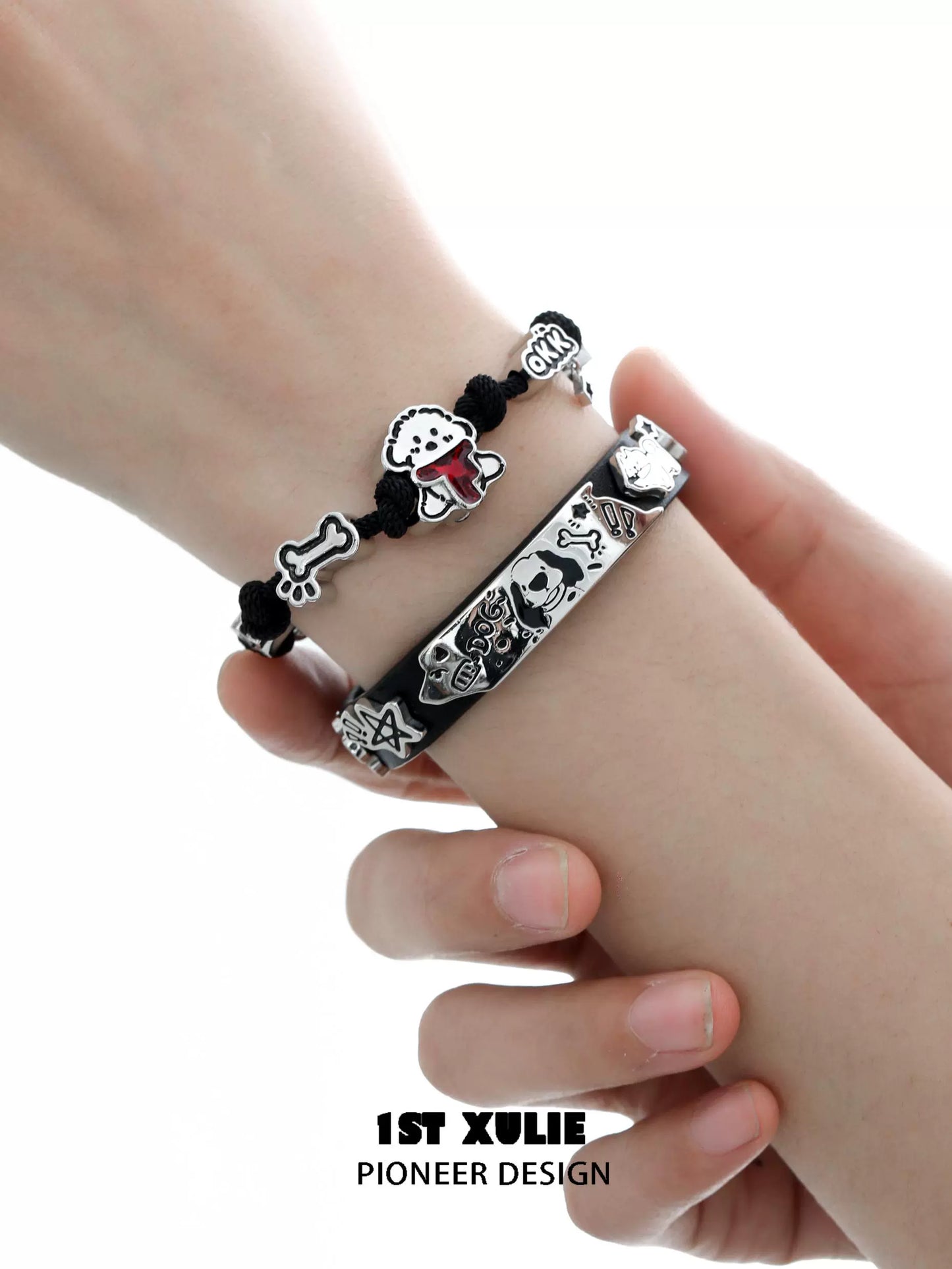 Playful Puppy Braided Couple Bracelet