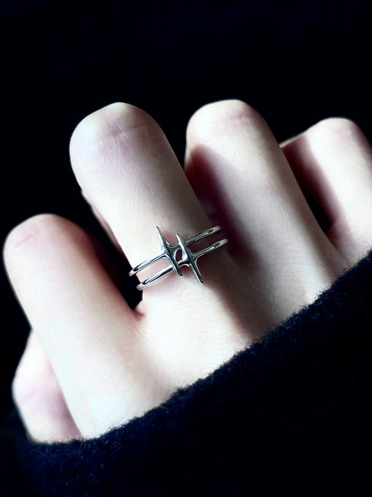 "Galactic Gemini" Starburst Ring