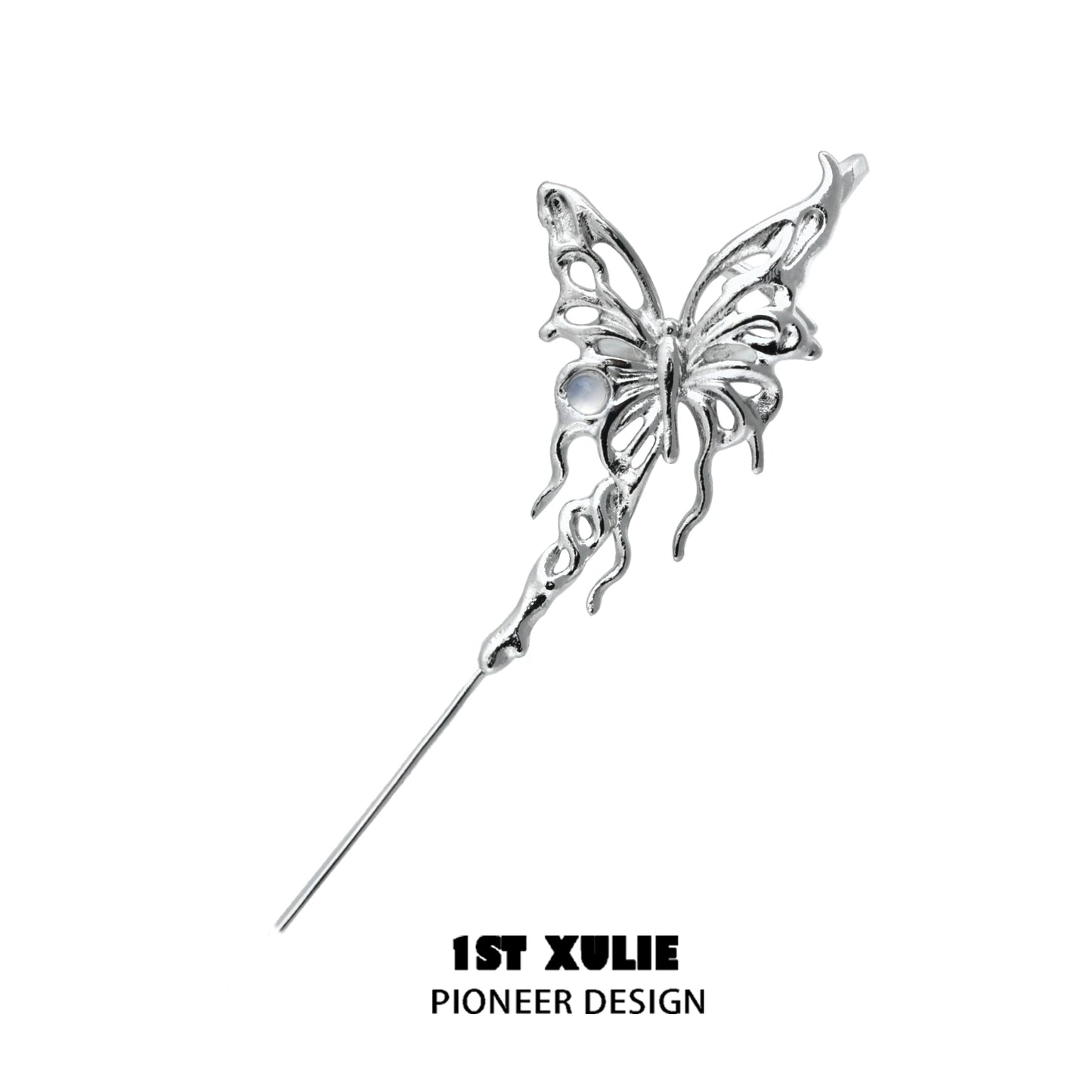 Silver Butterfly Piercing Needle Earring