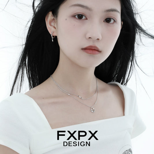 Brown Plaid Punk Necklace