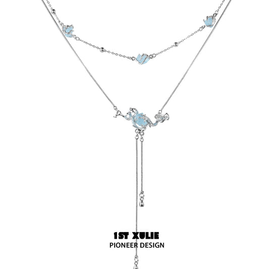 Lake Light Moon Double Necklace