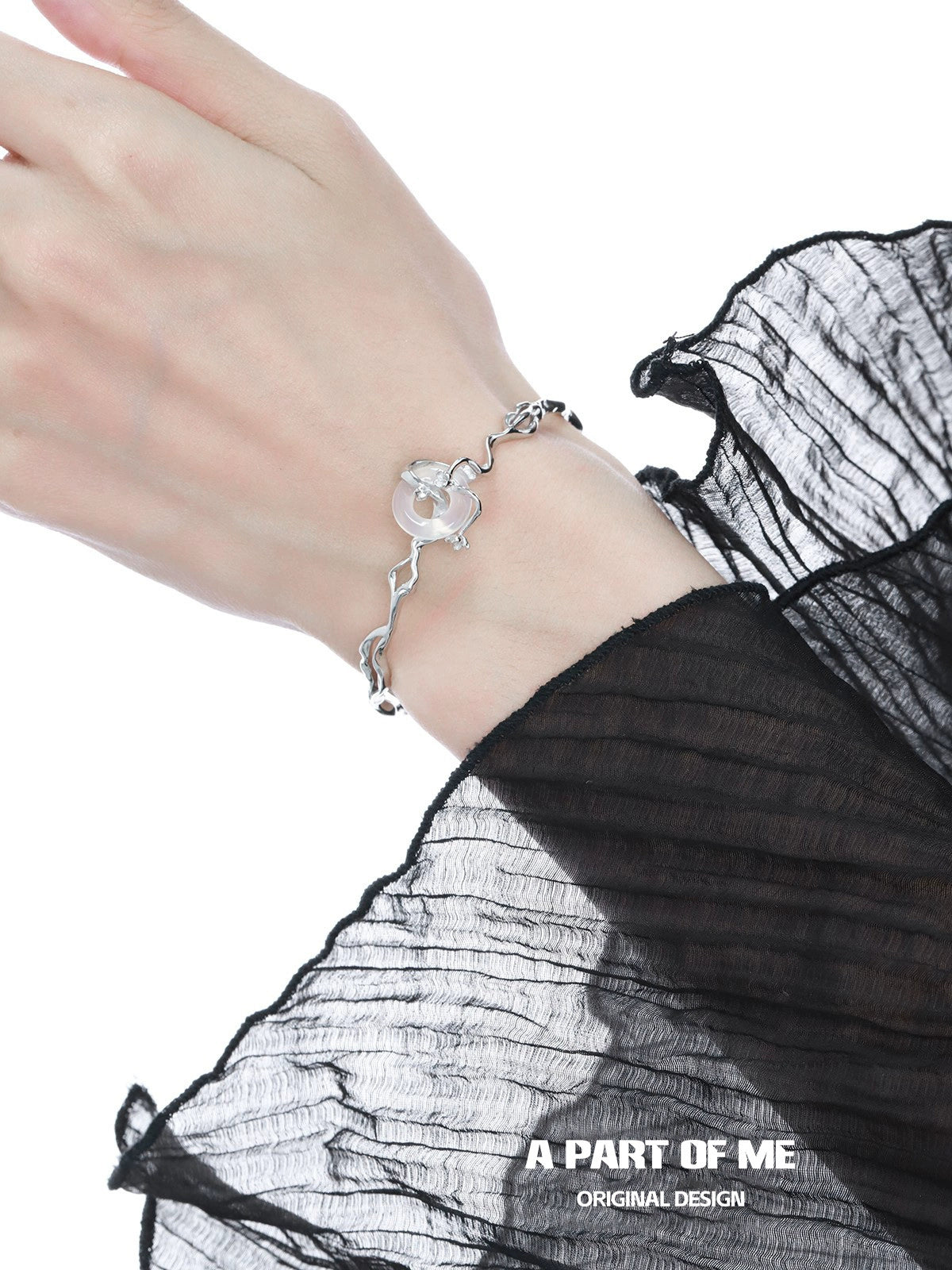 Chalcedony Laurel Silver Bracelet