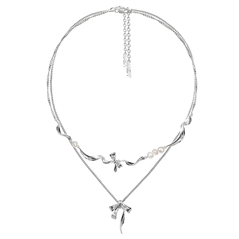 Baroque Pearl Bow Necklace