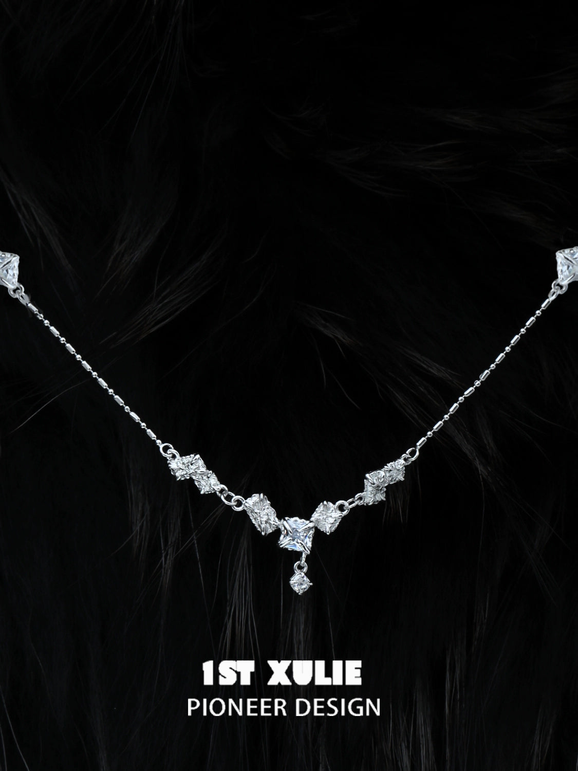Edgy Irregular Zircon Necklace