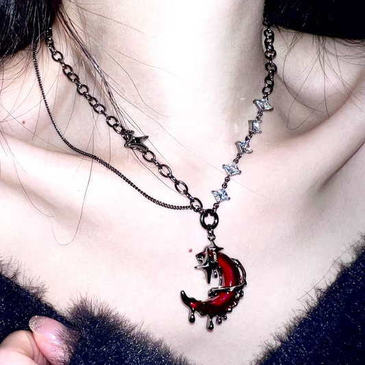 "Red Moon" Zircon Necklace