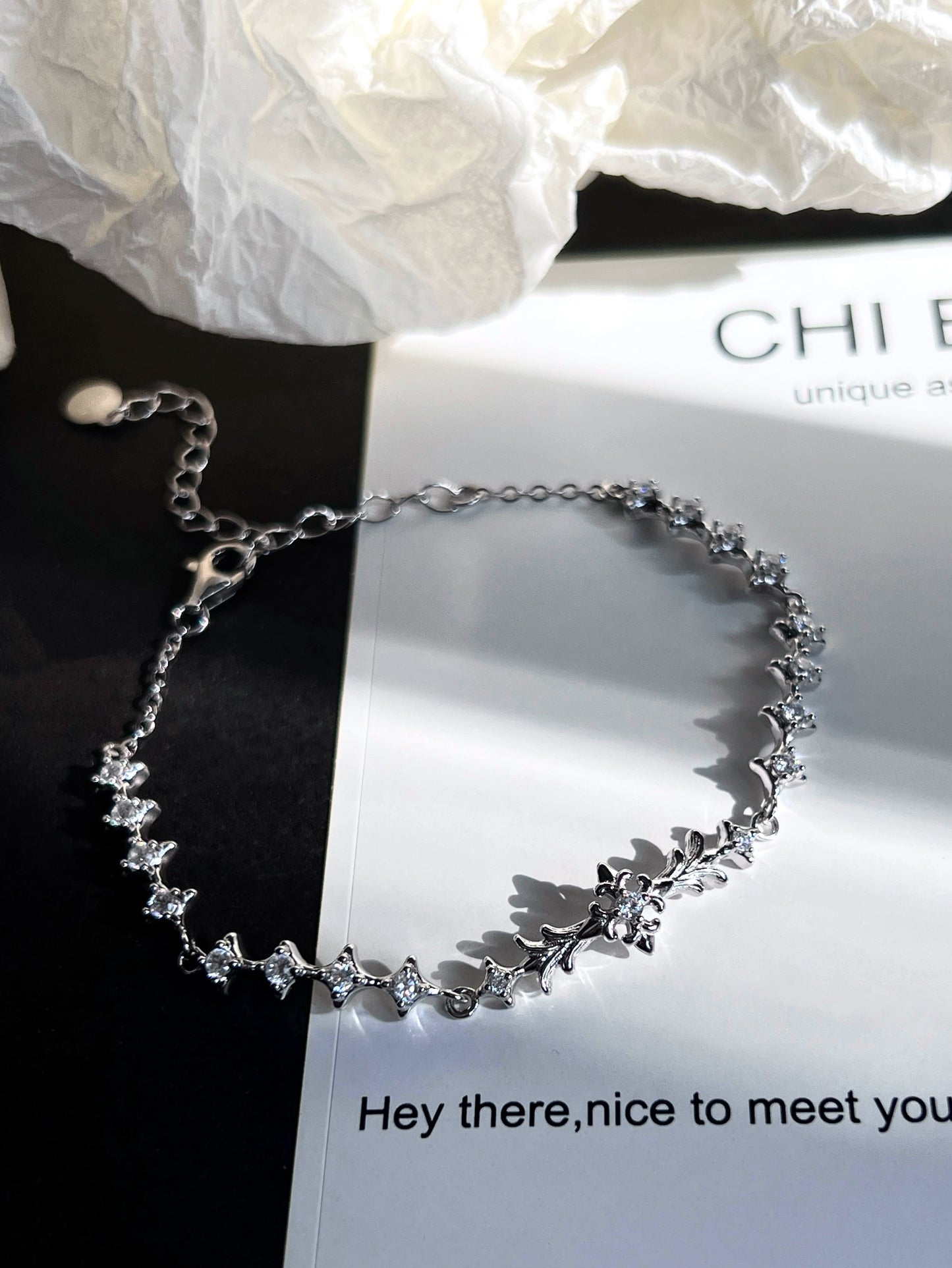 "Starry Night Iris" Zircon Bracelet