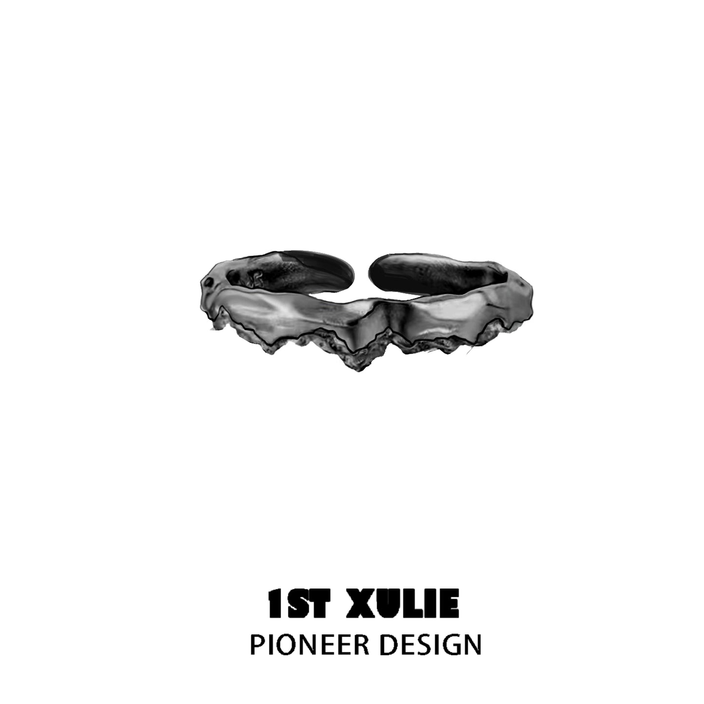 Y2K Day & Night Couple Silver Ring