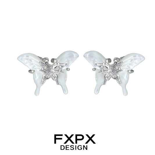 White Shell Butterfly Earrings